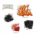 5-pack stickers with LRH logo and graffiti art