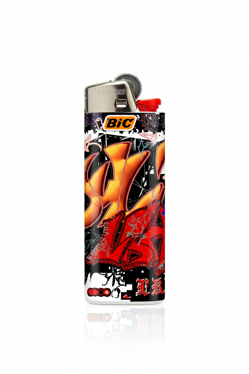 BIC lighter with graffiti art